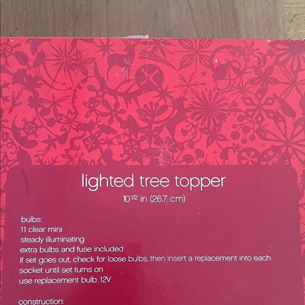 Target Gold and Clear Lighted Tree Topper NWT